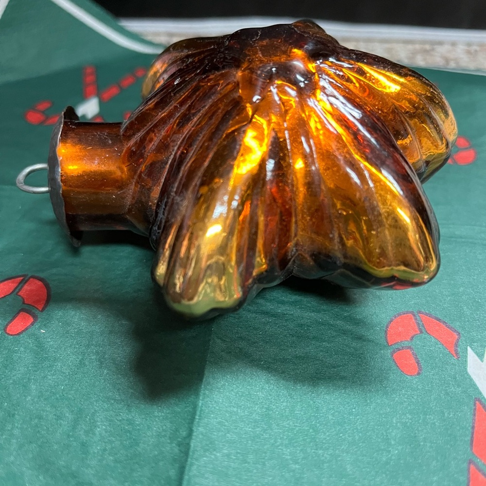 Amber Leaf Glass Ornament